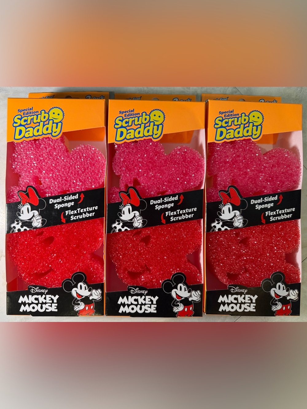 3 Packs- Scrub Daddy x Disney Mickey Mouse Dual-Sided Sponge